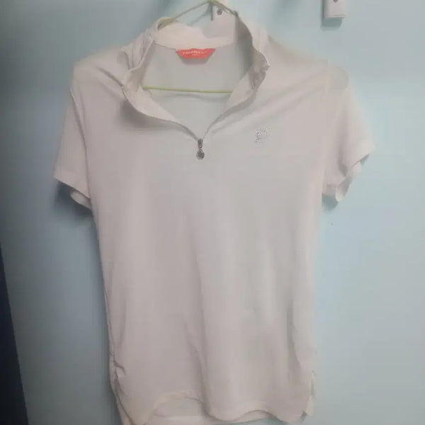 [BUNJANG] White Frill Detail Short Sleeve T-Shirt / 여성의류  반팔