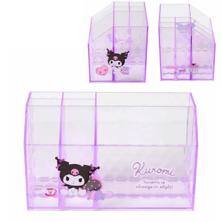 [BUNJANG] Sanrio Kuromi Clear Cosmetic Storage Box / 산리오 코스메틱 시리즈 쿠로미 투명 화장품 보관함