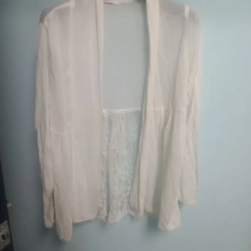 [BUNJANG] Lace Detail Lightweight Cardigan / 여성