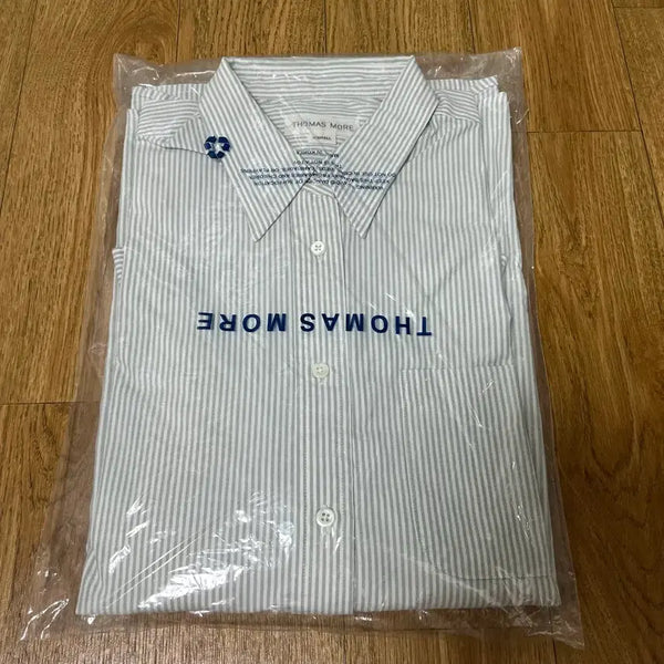 [BUNJANG] Thomasmore French Stripe Shirt Grey Green XS / 남여공용 토마스모어 프렌치 스트라이프 셔츠 그레이 그린 XS사이즈