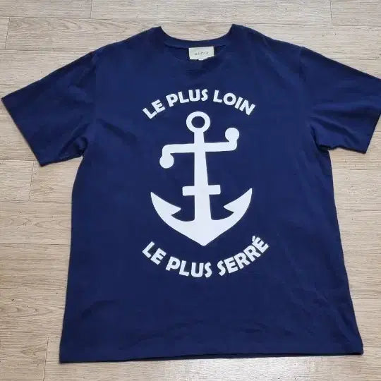 [BUNJANG] Gucci Navy Anchor Print Short Sleeve T-Shirt XL / 구찌 네이비 앵커 프린팅 반팔 티셔츠 XL