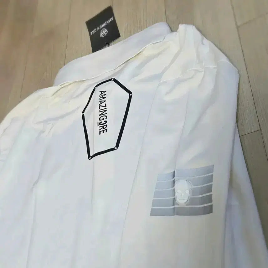 [BUNJANG] Amazingcree Long Sleeve Polo Shirt White / 어메이징크리 긴팔 카라티 화이트95, 100,105