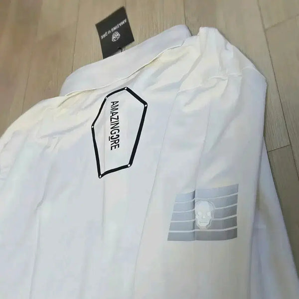 [BUNJANG] Amazingcree Long Sleeve Polo Shirt White / 어메이징크리 긴팔 카라티 화이트95, 100,105
