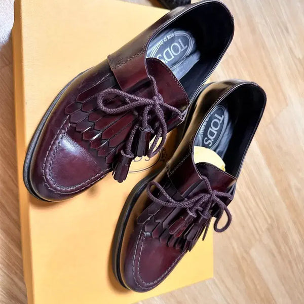 [BUNJANG] Tod's Burgundy Tassel Loafers Size 36 / 토즈 버건디 태슬 로퍼 36 상태 아주 좋아요