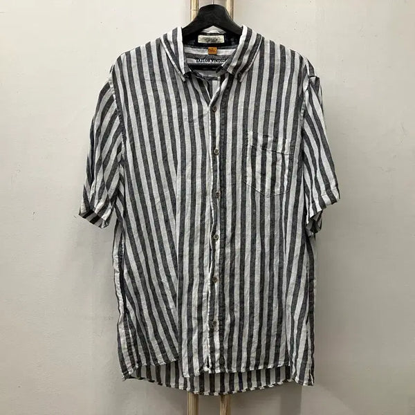 [BUNJANG] Tailor Vintage Linen Short Sleeve Shirt XL / 테일러 빈티지(TAILOR VINTAGE) 마 반팔 셔츠 XL(105)