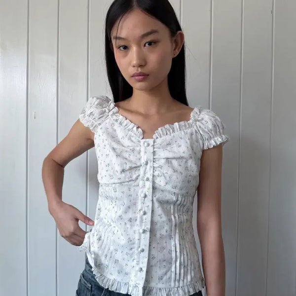 [BUNJANG] Brandy Melville Ella Blouse Ivory S / [새상품] 라츠유 엘라 블라우스 아이보리 s  /브랜디멜빌