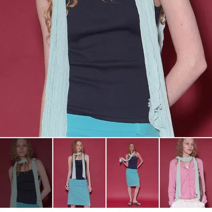 [BUNJANG] Wangbambang x OWNSER Collaboration Scarf Aqua Mint / 왕밤빵 X OWNSER 스카프 아쿠아 민트