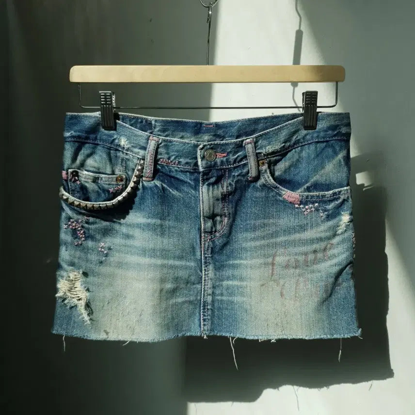 [BUNJANG] Hysteric Glamour 90s Kinky Jeans Micro Mini Skirt / 90s Hysteric Glamour Micro Mini Skirt
