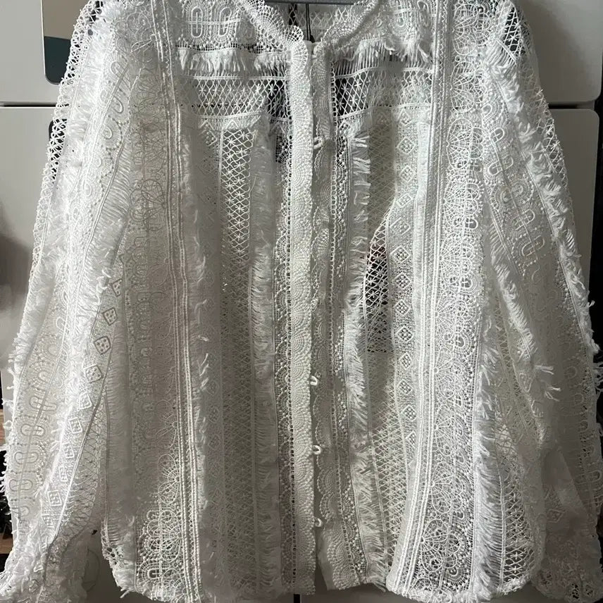 [BUNJANG] ANNA SUI White Lace Shirt / 안나수이화이트 레이스 남방