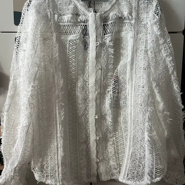[BUNJANG] ANNA SUI White Lace Shirt / 안나수이화이트 레이스 남방