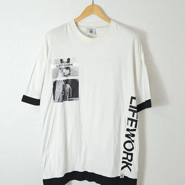[BUNJANG] Lifework Graphic T-Shirt Layered Loose Fit L / 라이프워크 그래픽 반팔 티셔츠 레이어드 루즈핏 L