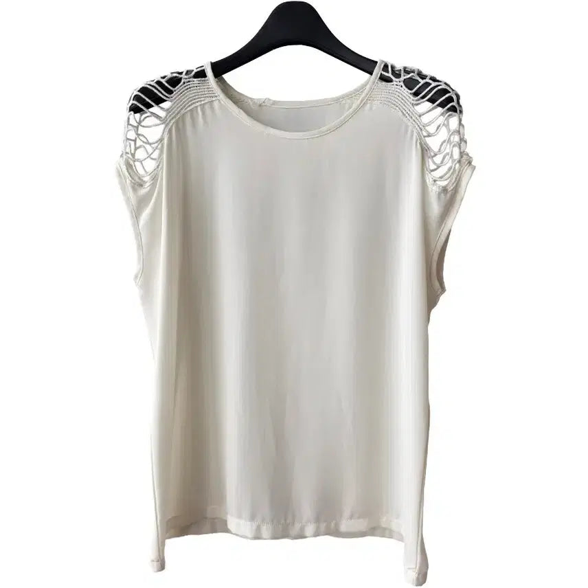 [BUNJANG] Shoulder Cutout Ivory T-Shirt / L/어깨트임 아이보리 티셔츠