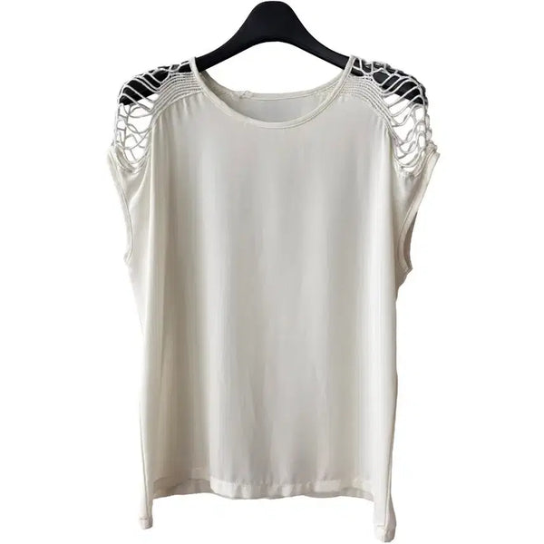 [BUNJANG] Shoulder Cutout Ivory T-Shirt / L/어깨트임 아이보리 티셔츠