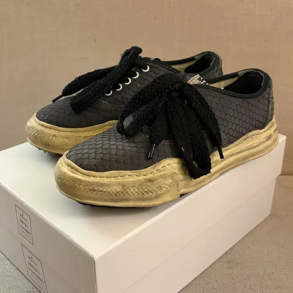 [BUNJANG] Mihara Yasuhiro Snake Leather Baker Vibram Sole Boots / [42,265-270] 미하라야스히로 스네이크 레더 베이커 비브람창