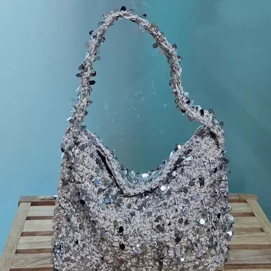 [BUNJANG] Sparkling Pearl Tote Bag / 반짝이 토드백
