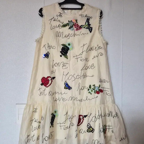 [BUNJANG] Embroidered Midi Dress Ivory / 자수 원피스 아이보리