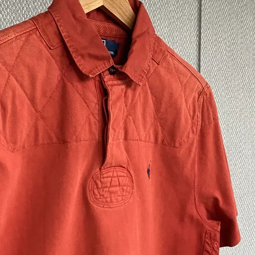 [BUNJANG] Polo Ralph Lauren Men's Custom Fit Quilted Shoulder Rugby Shirt L Red / 폴로랄프로렌 PK 정품 어깨 퀼팅 하이엔드 프리미엄 카라티 L 레드
