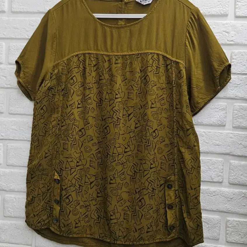 [BUNJANG] Ray cool Punggi In-yeon T-shirt Olive Green Pattern / A4717  풍기인견티(Ray cool)