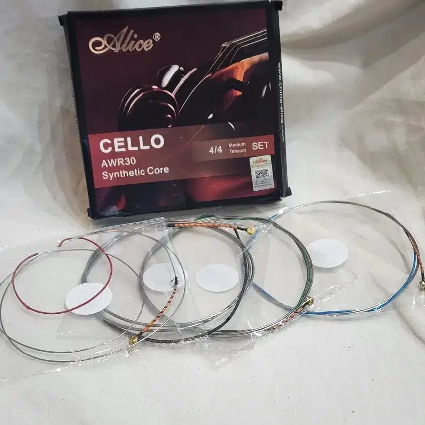 [BUNJANG] Alice Cello Strings AWR30 Medium Tension 4/4 Size (Unused) / Alice 첼로줄 AWR30 4/4 미디엄 텐션 (미사용)