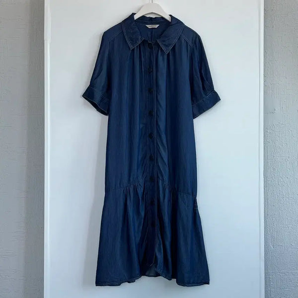 [BUNJANG] Cacharel Paris Casual Denim Shirt Dress / Cacharel paris 캐샤렐 캐주얼 데님 셔츠 원피스