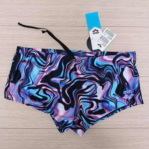 [BUNJANG] Arena Loveblur Square Swim Trunks - Purple, Size 110 / 새 거) 아레나 러브블러 사각 수영복, 남자수영복