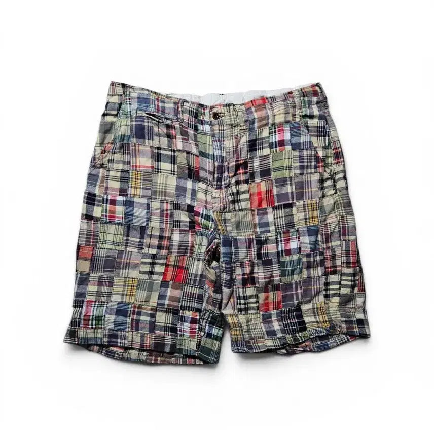 [BUNJANG] Polo Ralph Lauren Madras Patchwork Shorts / 폴로 랄프로렌 마드라스 패치워크 바지 반바지 36