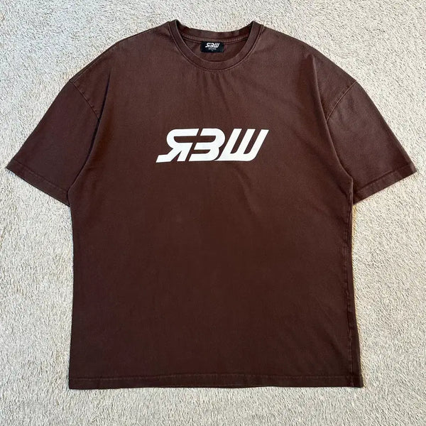 [BUNJANG] RBW Logo Short Sleeve T-Shirt Brown L / [L] RBW 로고 반팔 티셔츠 브라운