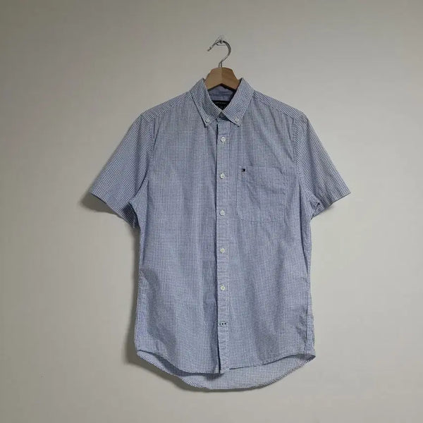 [BUNJANG] Tommy Hilfiger Blue Check Short Sleeve Shirt XS / (XS) 타미힐피거 블루 체크 반팔 셔츠 남방