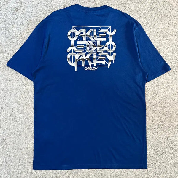 [BUNJANG] Oakley 00's Archive Graphic Back Logo Short Sleeve T-Shirt Blue 2XL / [2XL] 00's 오클리 아카이브 그래픽 백로고 반팔 티셔츠 블루