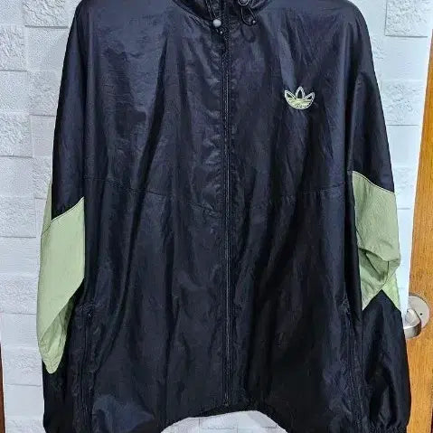 [BUNJANG] Adidas Originals Windbreaker Jacket Black Lime 3XL / 무배)아디다스 오리지널 바람막이 자켓 블랙 라임 3XL