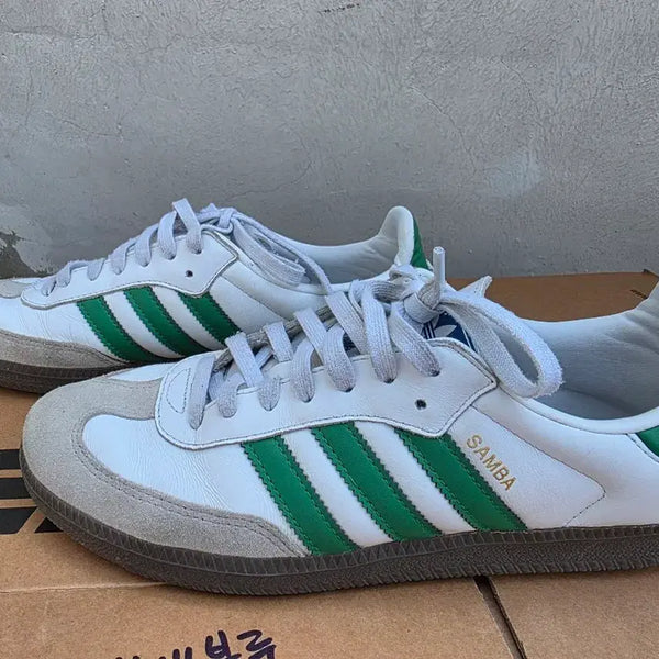 [BUNJANG] Adidas Samba OG White Green 275mm / 아디다스 삼바 OG 화이트 그린 275