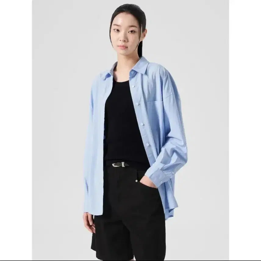 [BUNJANG] Cotton Modal Blend Loose Fit Shirt / 코튼모달혼방 살안타템 얇고 찰랑한 오버핏 셔츠