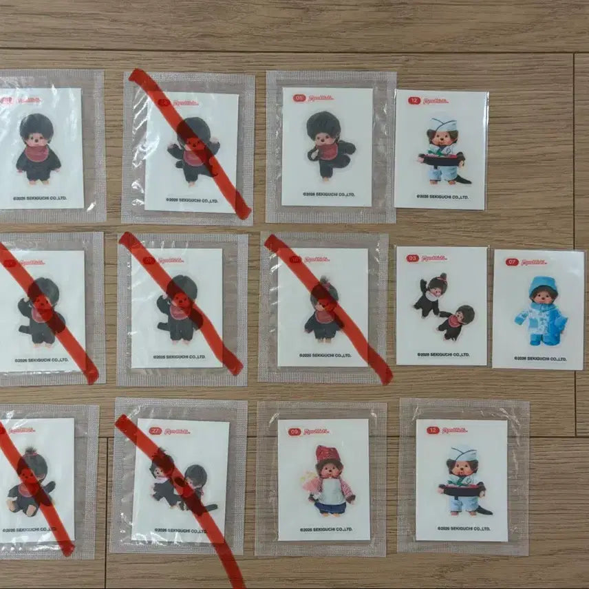[BUNJANG] Monchhichi Wafer Fruit Jelly Stickers / 몬치치 웨하스 과일젤리 띠부씰 스티커