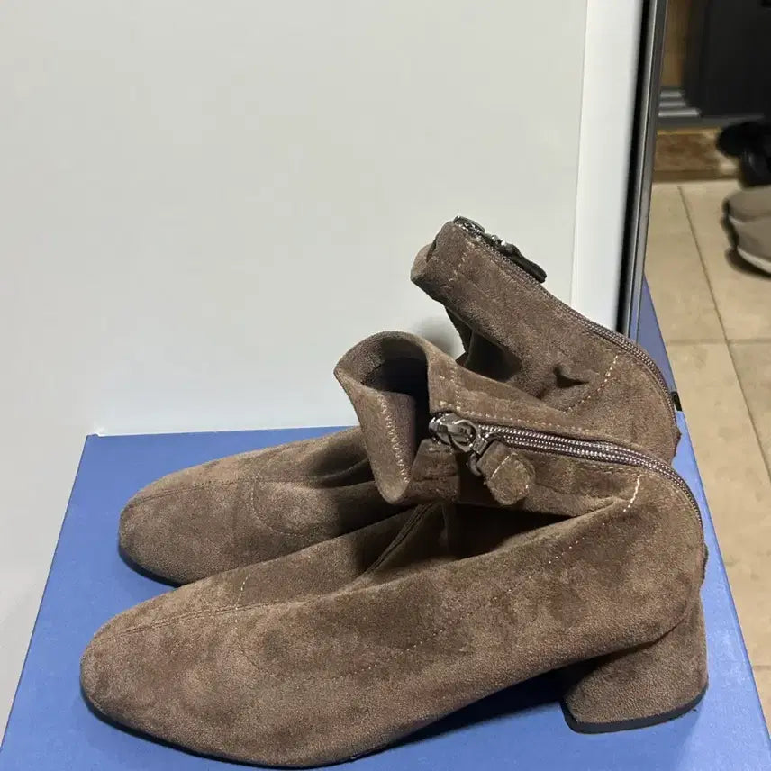 [BUNJANG] Brown Suede Ankle Boots / 브라운 스웨이드 앵클부츠(1번착용)