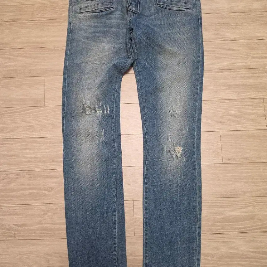 [BUNJANG] Pierre Balmain Washed & Distressed Slim Fit Denim Jeans / 피에르 발망 데님
