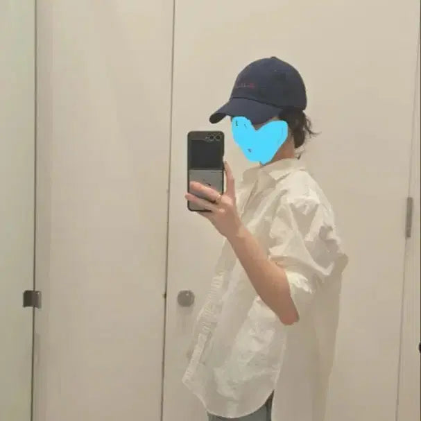 [BUNJANG] 8 Seconds Cotton-Nylon Blend Oversized Shirt / 아이보리 코튼나일론 혼방 오버핏 셔츠