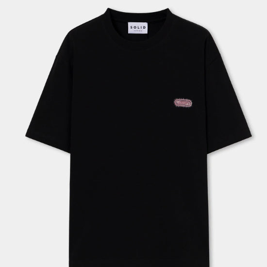 [BUNJANG] Solid Homme 26SS Solid Back Logo Short Sleeve Black / [52] 솔리드옴므 26SS 솔리드 백로고 반팔 블랙