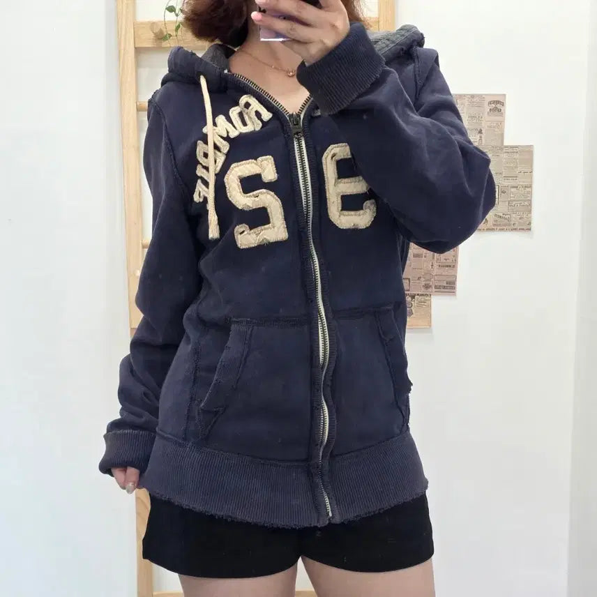 [BUNJANG] A&F Abercrombie & Fitch Navy Hoodie Zip-Up S / [프립]S/아베크롬비 후드 집업 네이비