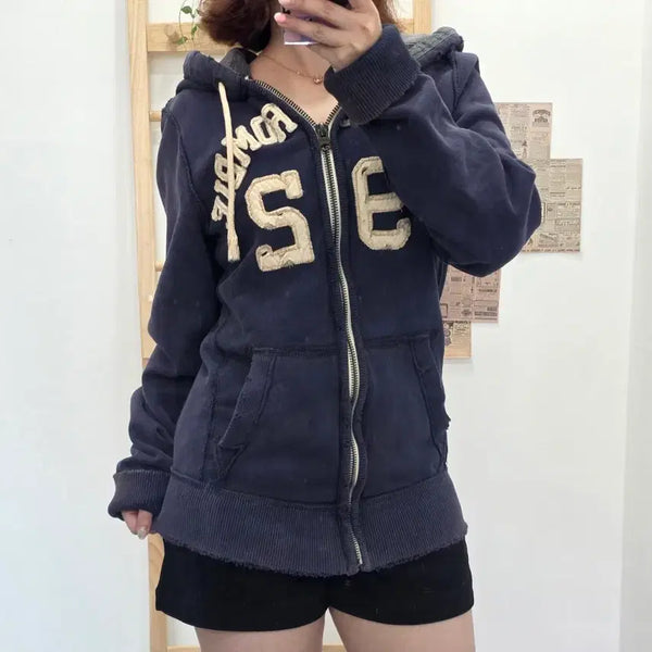 [BUNJANG] A&F Abercrombie & Fitch Navy Hoodie Zip-Up S / [프립]S/아베크롬비 후드 집업 네이비
