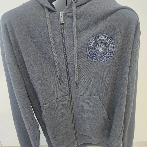 [BUNJANG] Versace Medusa Logo Patch Hoodie Zip-Up / 베르사체 후드 집업