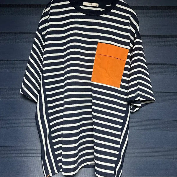 [BUNJANG] Songzio Pocket T-Shirt Navy/White Stripe / 송지오 포켓 반팔 티셔츠