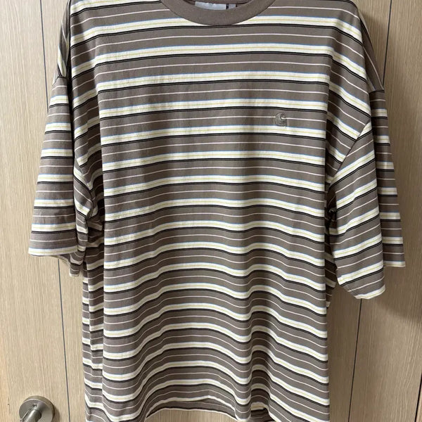 [BUNJANG] Carhartt WIP 25SS Nathan Stripe Short Sleeve Brown XL / [XL] 칼하트wip 25SS 나탄 스트라이프 반팔 브라운