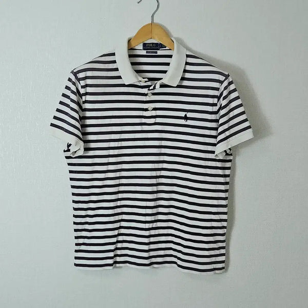[BUNJANG] Polo Ralph Lauren Striped Pique Rugby Shirt L / 폴로 랄프로렌 신형 반팔 카라티 피케티 스트라이프 보더 럭비 정품 L