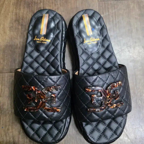 [BUNJANG] Sam Edelman Black Quilted Sliders 230 / 샘 에델만 블랙 퀼팅 슬라이더 230