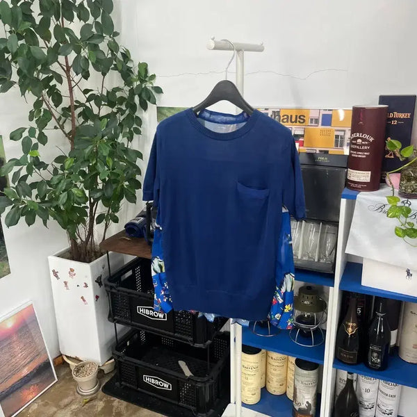 [BUNJANG] Sacai Women's Mix Short Sleeve Knit Top Size 1 / 사카이 우먼 믹스 반팔 니트 1