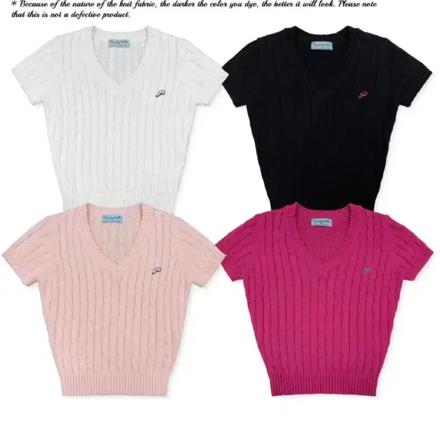 [BUNJANG] Palejade Cable Knit Short Sleeve Black / (미착용 새상품) 페일제이드 palejade 케이블 니트 반팔 블랙