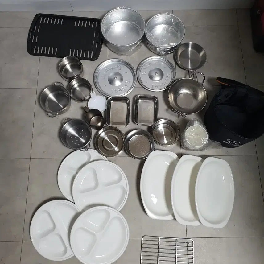 [BUNJANG] Tierra Stainless Steel Camping Cookware Set (3-4 Person) / [캠핑] 스텐 식기, 티에라 냄비 캠핑 취사 용품 세트 3-4 인