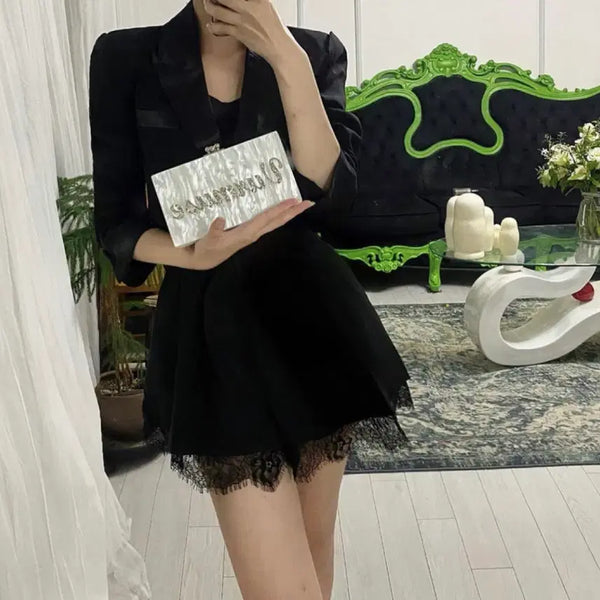 [BUNJANG] Bermude Silk Lace Short Jumpsuit / 버뮤즈 실크 레이스 숏 점프수트