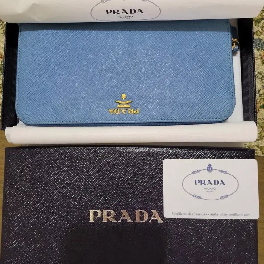 [BUNJANG] Prada Saffiano Leather Long Wallet with Authenticity Card / 미사용 프라다 사피아노 장지갑 (+보증서)