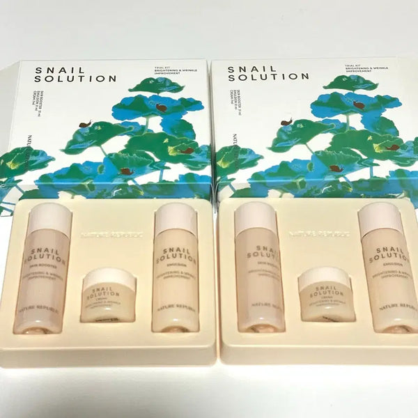 [BUNJANG] Nature Republic Snail Solution Trial Kit 2 Types (Cream, Ampoule) / 네이처리퍼블릭 스네일 솔루션 트라이얼 키트 2종 크림 앰플